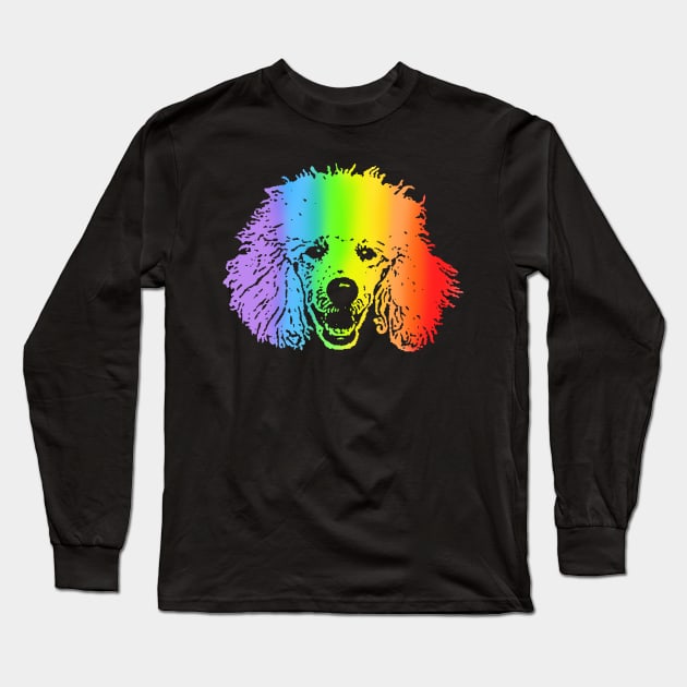 Rainbow Poodle Long Sleeve T-Shirt by childofthecorn